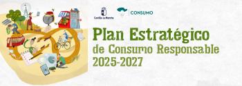 Imagen con varias ilustraciones relacionadas con el consumo responsable, como energía renovable, reciclaje, transporte sostenible (bicicletas y autobuses), agricultura orgánica y productos ecológicos. La imagen muestra un camino sinuoso que conecta diferentes elementos que simbolizan la sostenibilidad y las prácticas de consumo responsable.